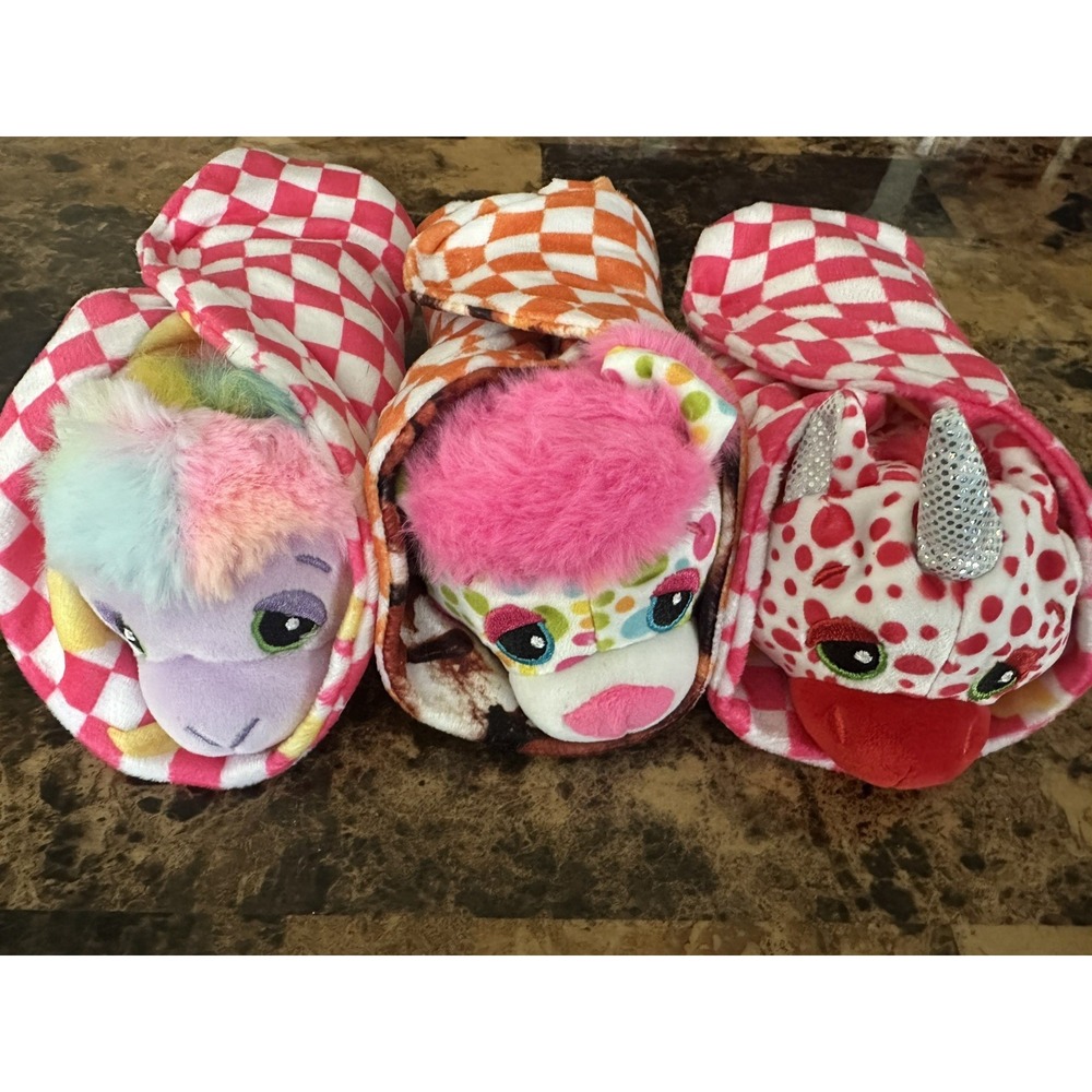 Lot Of 3 Stuffed Animal Cutetitos Carnivalitos & Blankets EXCELLENT